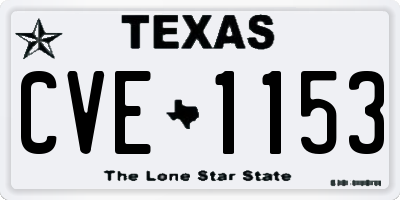 TX license plate CVE1153