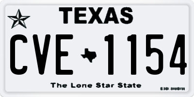 TX license plate CVE1154