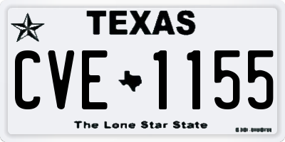 TX license plate CVE1155
