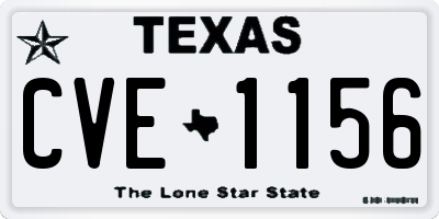TX license plate CVE1156