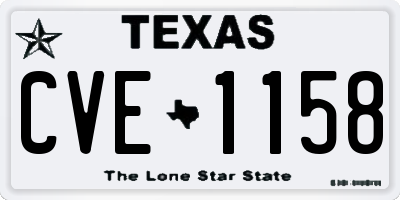 TX license plate CVE1158