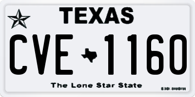 TX license plate CVE1160