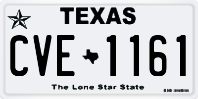 TX license plate CVE1161
