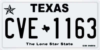 TX license plate CVE1163