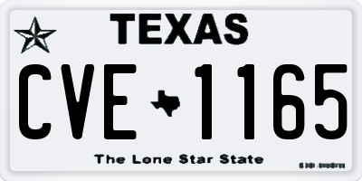TX license plate CVE1165