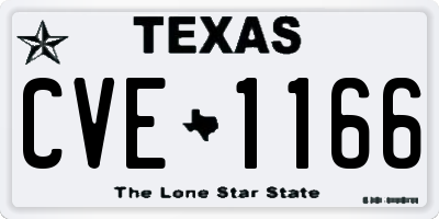TX license plate CVE1166