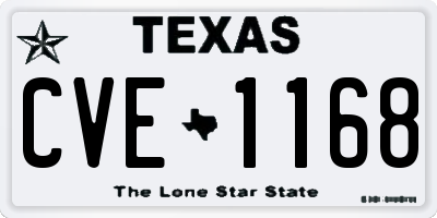 TX license plate CVE1168