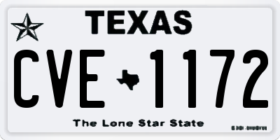 TX license plate CVE1172