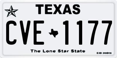 TX license plate CVE1177