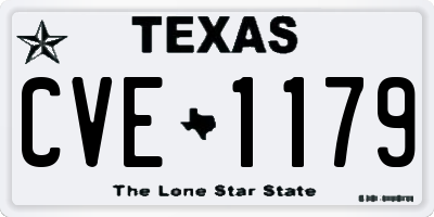 TX license plate CVE1179