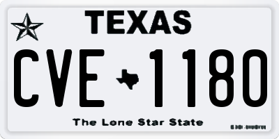 TX license plate CVE1180