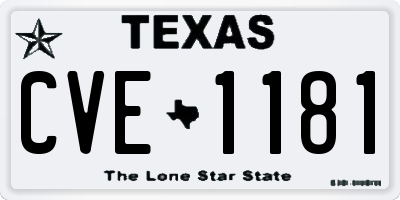 TX license plate CVE1181
