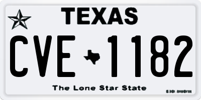 TX license plate CVE1182