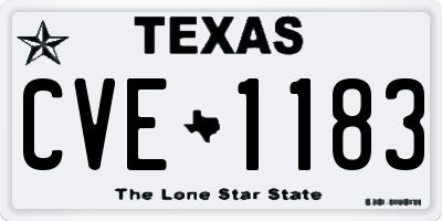 TX license plate CVE1183