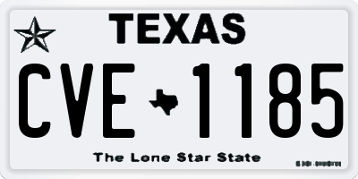 TX license plate CVE1185