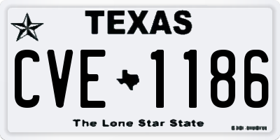 TX license plate CVE1186