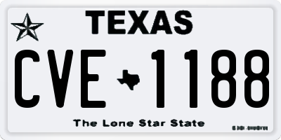 TX license plate CVE1188