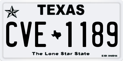 TX license plate CVE1189