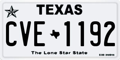 TX license plate CVE1192