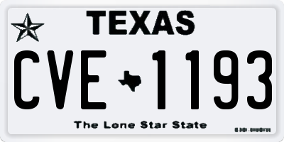 TX license plate CVE1193