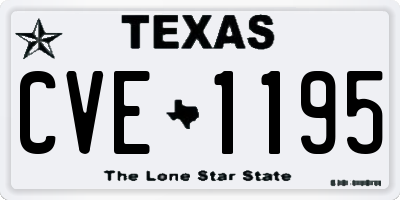 TX license plate CVE1195