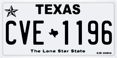 TX license plate CVE1196