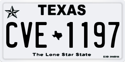 TX license plate CVE1197