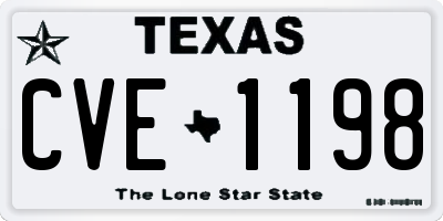 TX license plate CVE1198