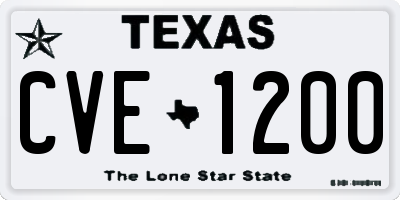 TX license plate CVE1200