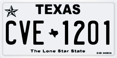 TX license plate CVE1201