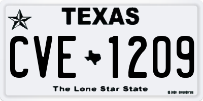 TX license plate CVE1209