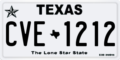 TX license plate CVE1212