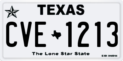 TX license plate CVE1213