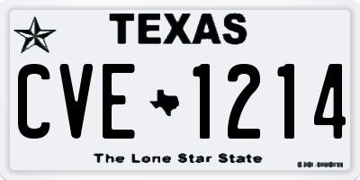 TX license plate CVE1214