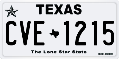 TX license plate CVE1215
