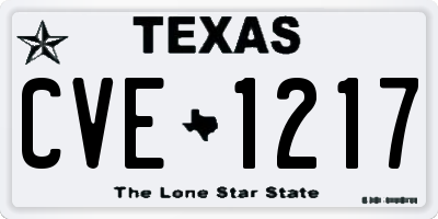 TX license plate CVE1217