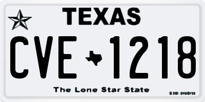 TX license plate CVE1218