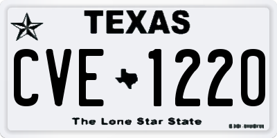 TX license plate CVE1220