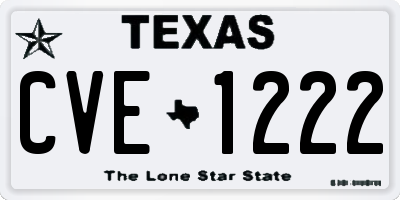 TX license plate CVE1222