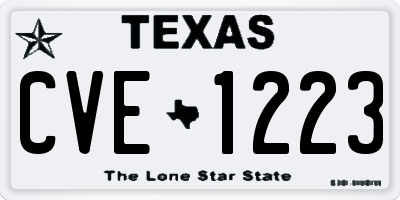 TX license plate CVE1223