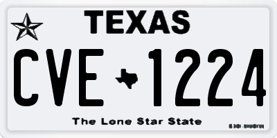 TX license plate CVE1224