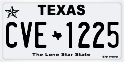 TX license plate CVE1225