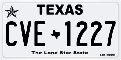TX license plate CVE1227