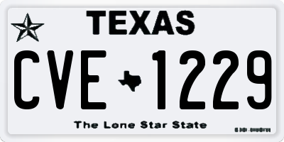 TX license plate CVE1229