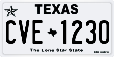 TX license plate CVE1230