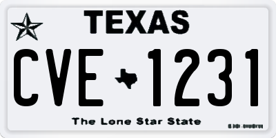 TX license plate CVE1231