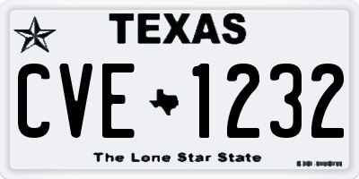 TX license plate CVE1232