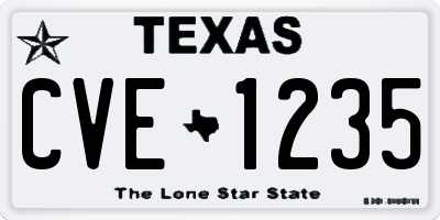 TX license plate CVE1235