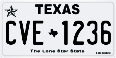 TX license plate CVE1236