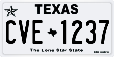 TX license plate CVE1237